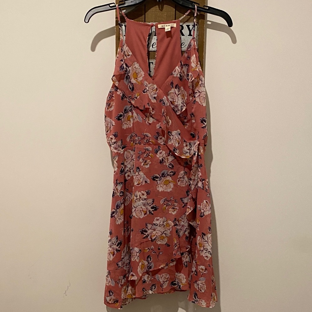 Miami Floral Peach Mini Dress